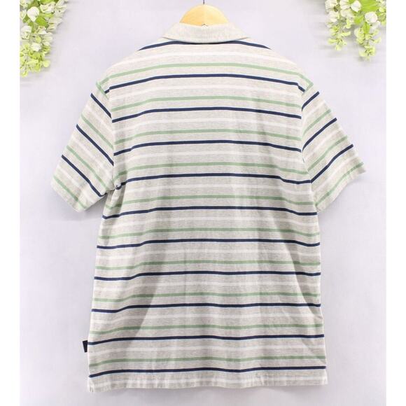 Patagonia Men's Stripped Organic Cotton Polo Shirt Short Sleeve Sz L - Picture 2 of 8